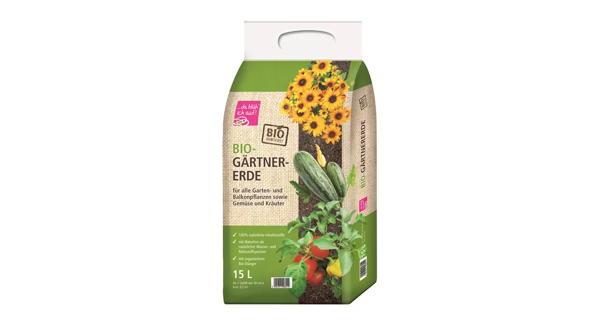 BioGärtnerErde,da blüh' ich auf! Eigenmarke Gärtnerei Sporleder
